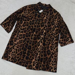 Talbots LINDA EVANGELISTA campaign Animal Print Coat